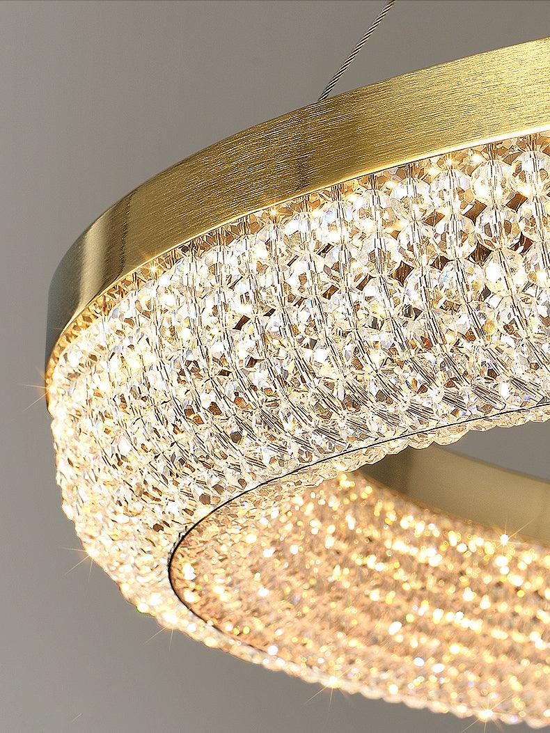 Люстра Round Ring Crystal - 90см x 35см x 7см, золотой, теплый свет