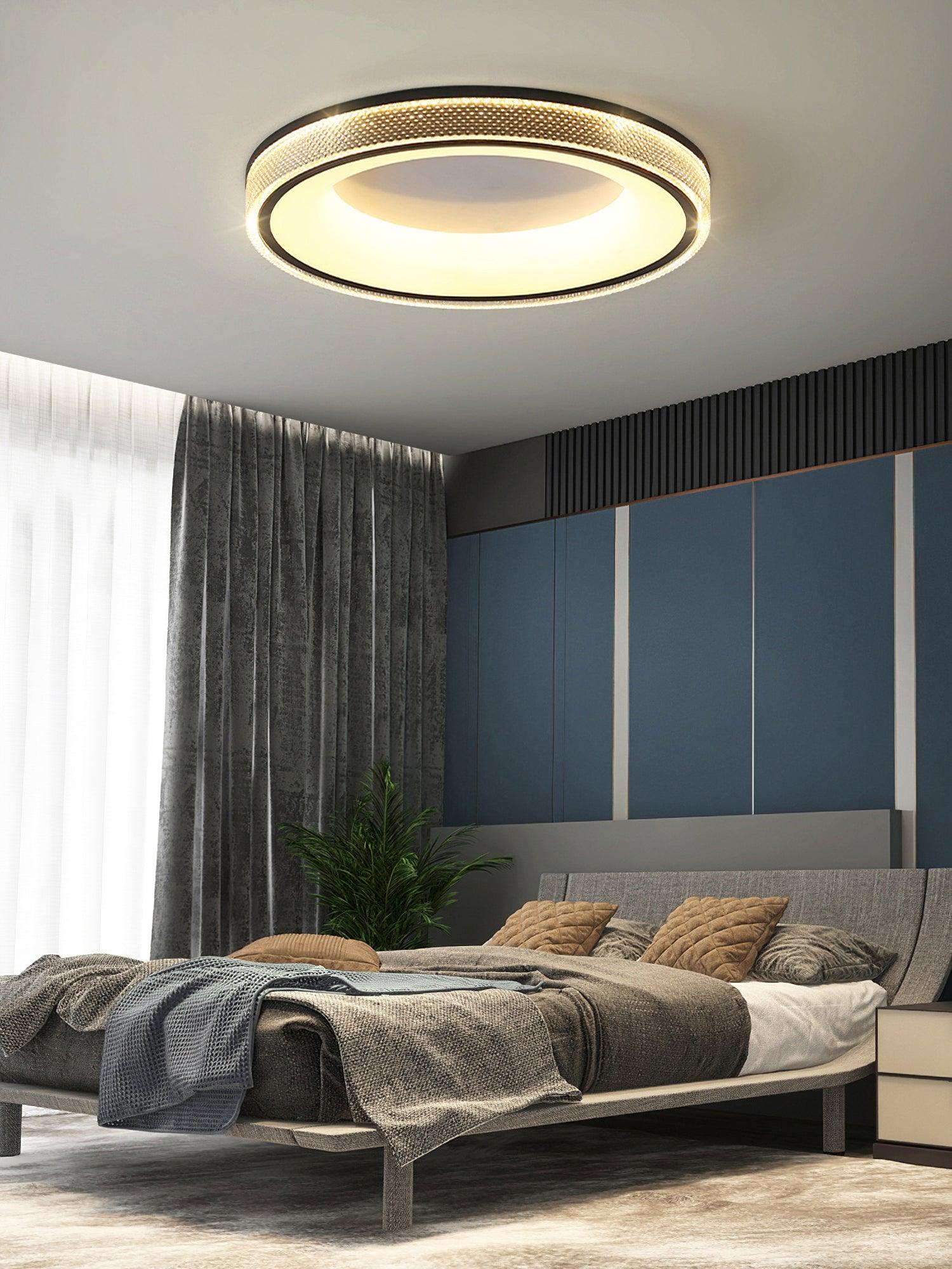 Потолочный светильник Round Shape Flush - модель B ∅50см x 8см, черный, холодный свет
