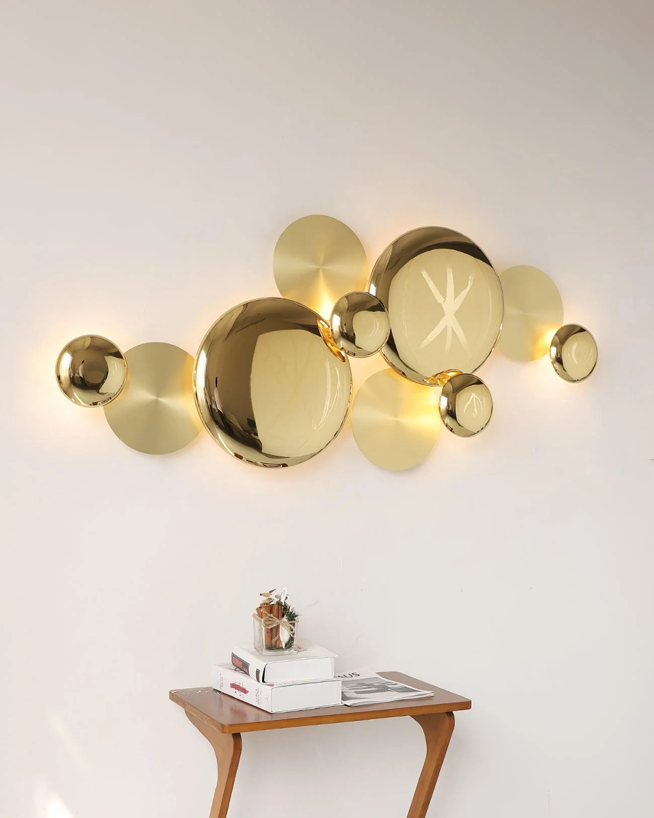 Luxury Pisco Wall Lamp - L 39.3″  x H 16.1″ Set of 2 / Gold & Marbling