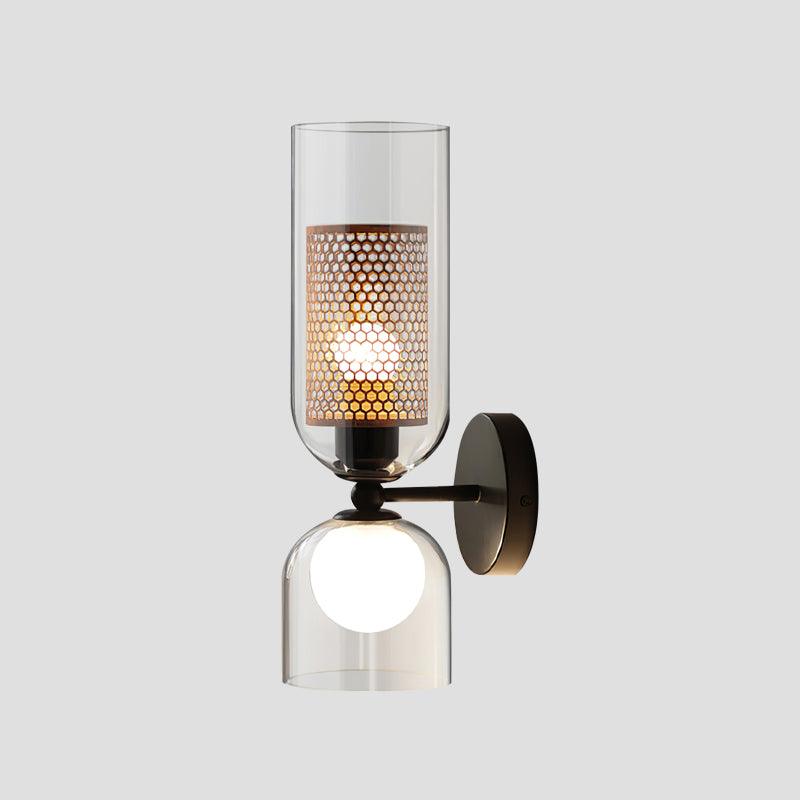Zachary Wall Lamp - Set of 2 / Black & Clear