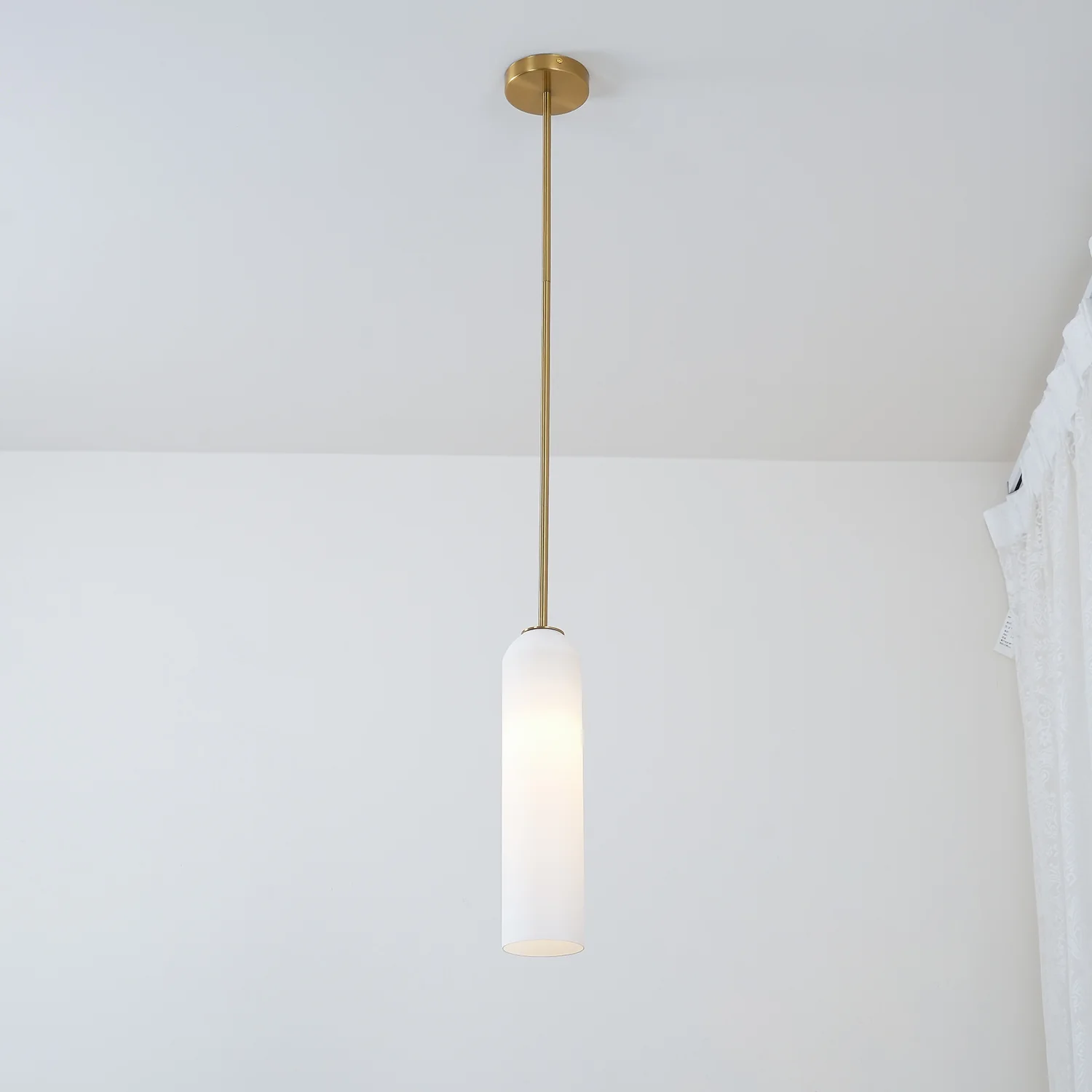 Подвесной светильник Long Tube Glass - ∅10см x 120см, золотой, прозрачный