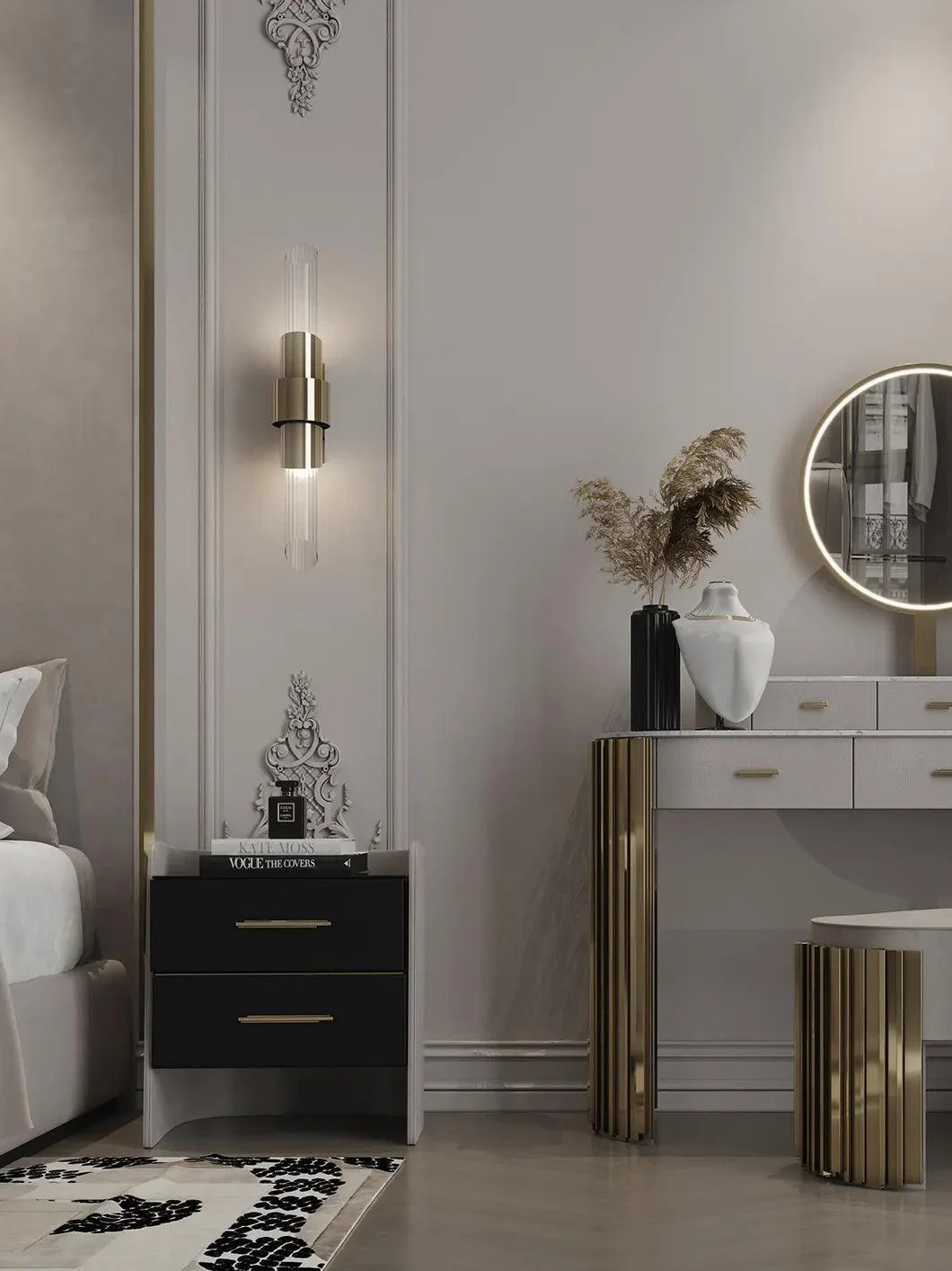Tycho Small Wall Lamp - Set of 2 / Gold+Clear / Cool Light