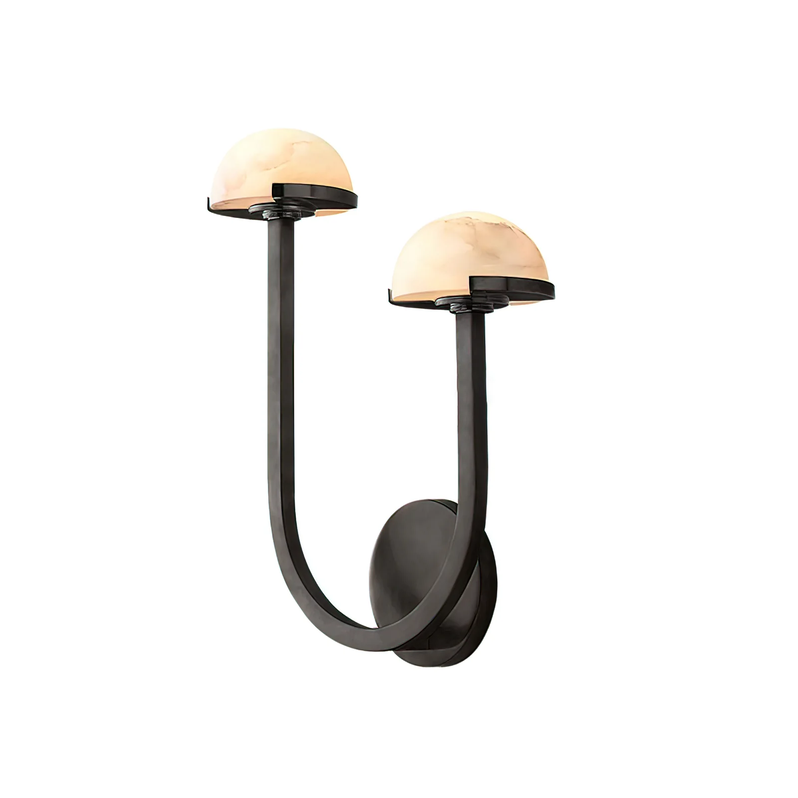 Настенный светильник Mushroom Alabaster - правый ∅31см x 38см, черный, теплый свет