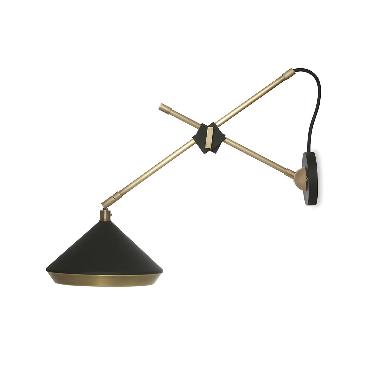 Shear Plug-in Wall Light - ∅ 18″ X H 15.8″ / Dia 46cm X H 40cm  Set of 2 / Copper Plating & Matte White / EU Plug