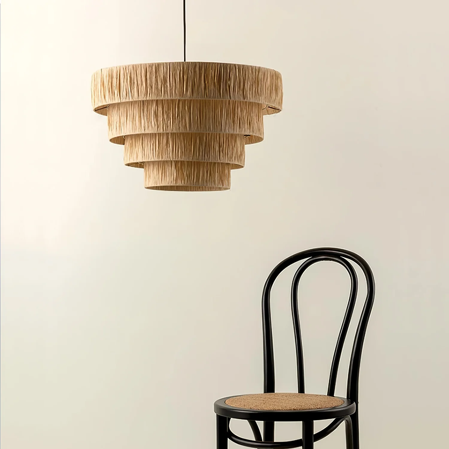 Подвесной светильник Straw Art - ∅55см x 33см, натуральная солома