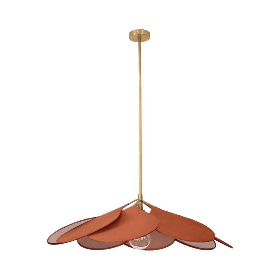 Подвесной светильник Precieuse Petals - ∅80см x 30см, винный красный, золотой, модель 11