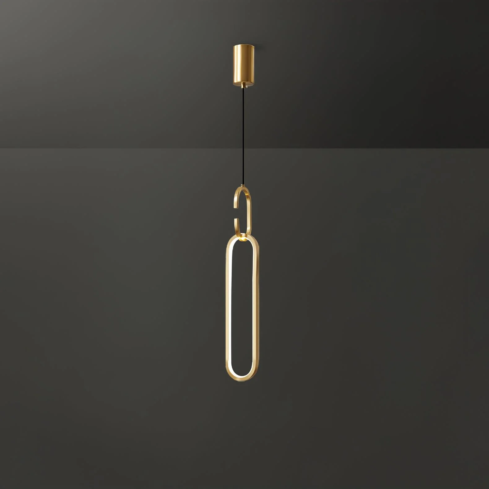 Подвесной светильник Oval Rings - ∅9см x 55см, черный, 3000-6500К