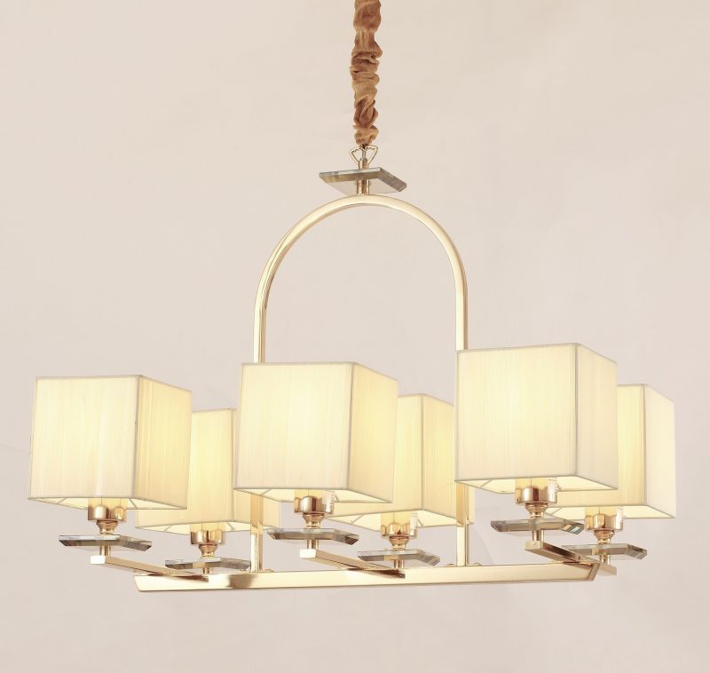 Хрустальная подвесная люстра Lumina Deco Liniano LDP 17100-6 GD