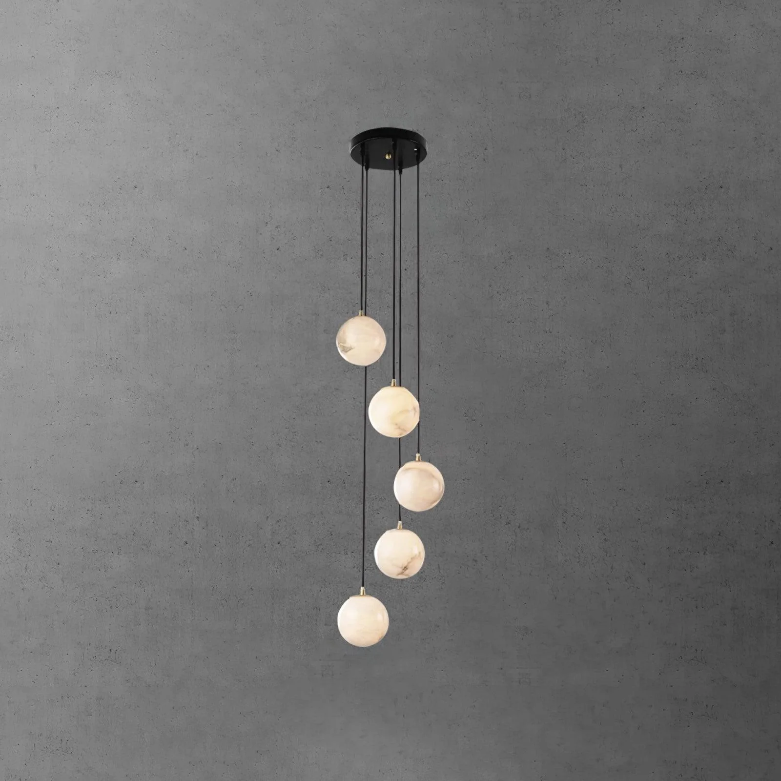 Люстра Alabaster Balls Cluster - 9 подвесов 40см x 40см x 200см, черный, белый
