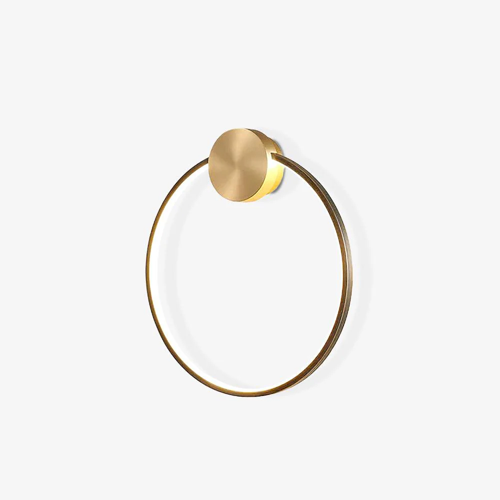 Ring Shaped LED Wall Light - Dia 20cm Set of 2 / Black & Brass / Three-Color Changing Light