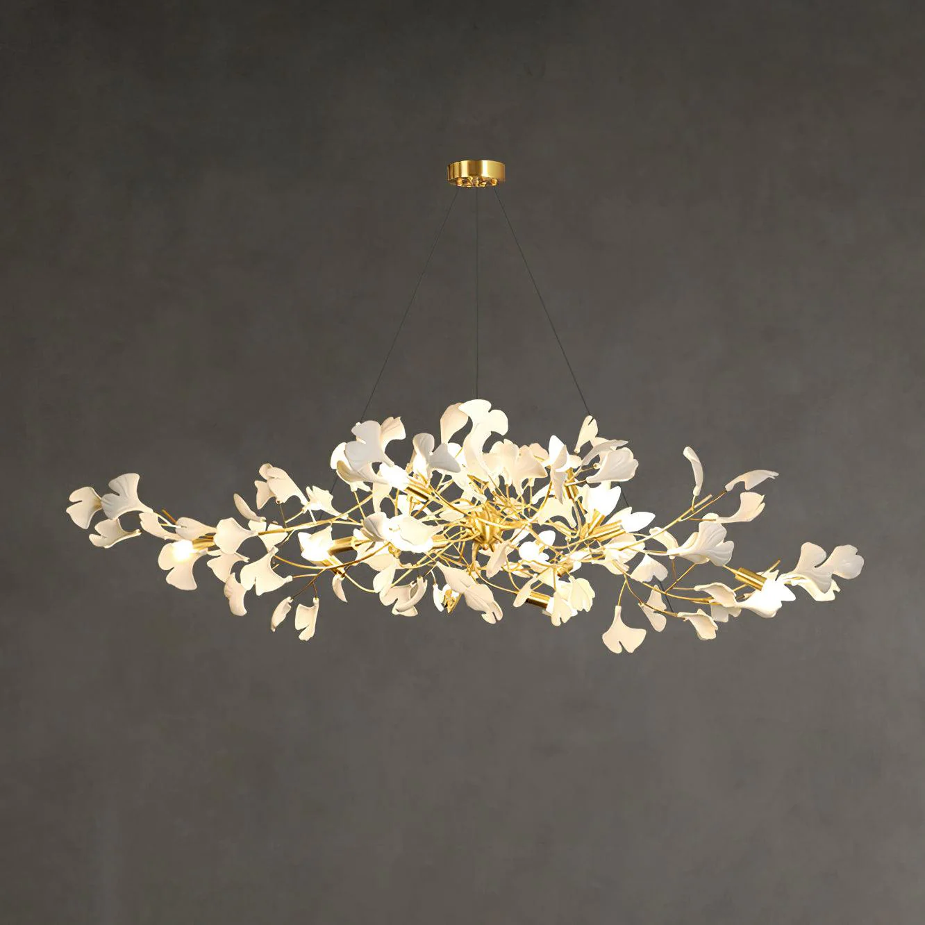 Люстра Gingko I - модель B, 110см x 55см x 30см, золотой, белый