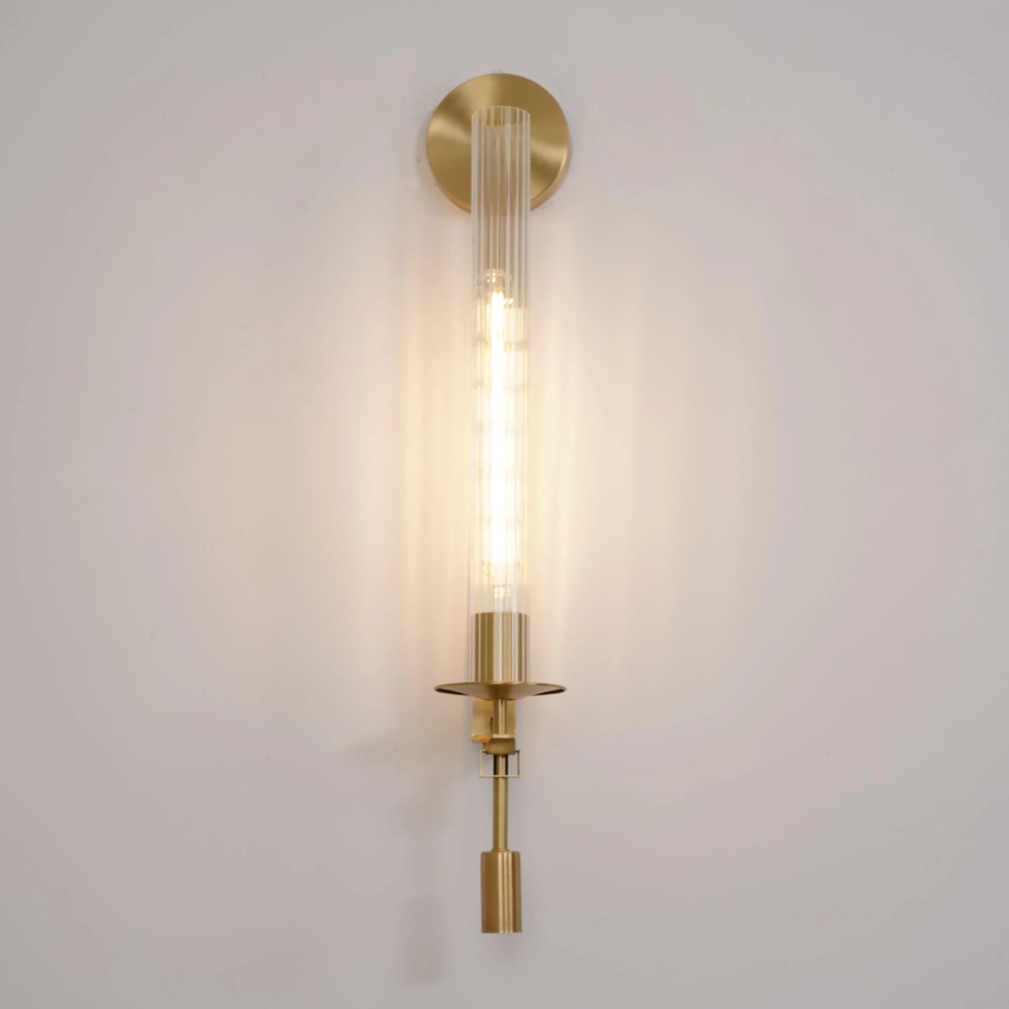 Настенный светильник French Classicism Plug-in - ∅12см x 71см, черный, прозрачное стекло