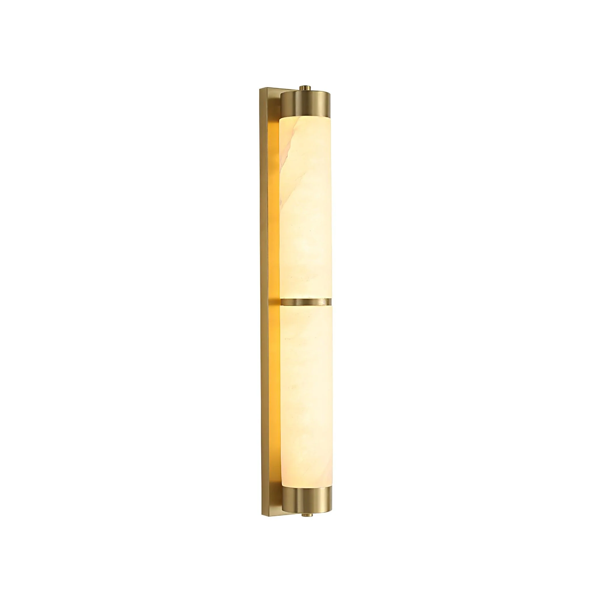 Настенный светильник Cylindra Alabaster Brass - модель B, ∅8см x 60см, черный, белый, холодный свет