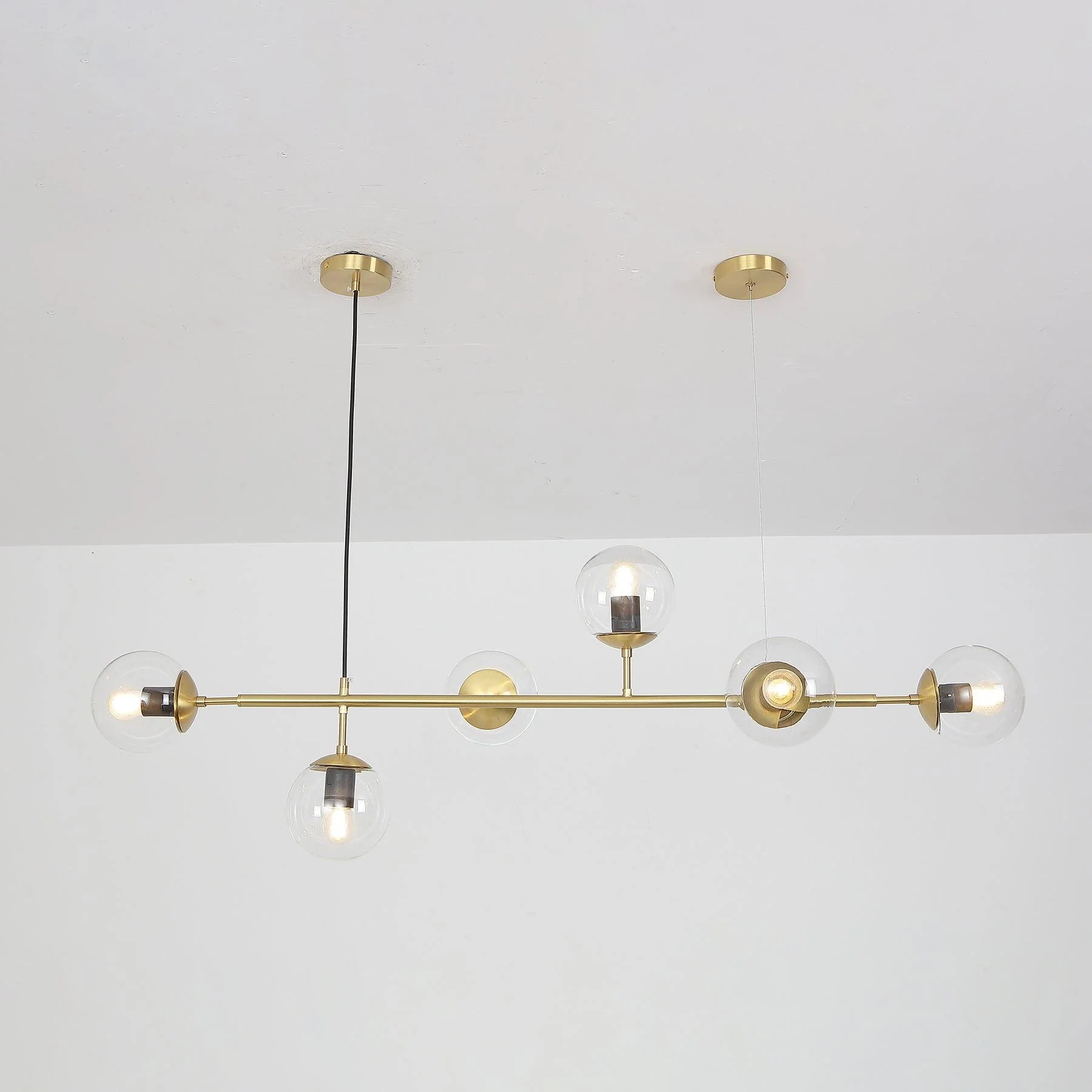 Люстра Orb - 120см х 45см, черный, янтарь