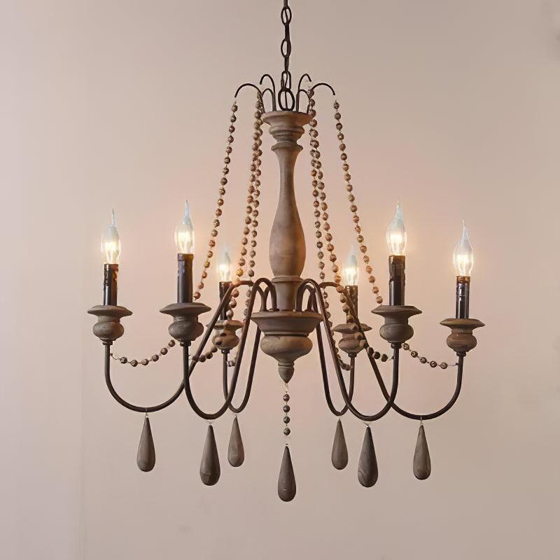 Люстра Candle Style Beaded - 8 плафонов ∅83см x 79см, имитация белого