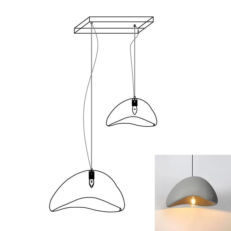 Люстра Khmara Halia Combination A - ∅40см x 22см + ∅60см x 33см, серый, длинное крепление