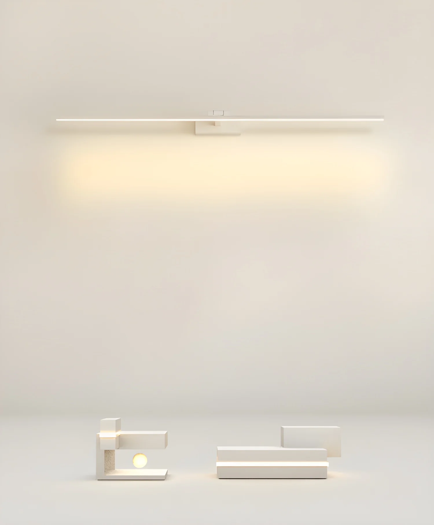 Настенный светильник Linear Bathroom - ∅80см x 6см, черный, теплый свет