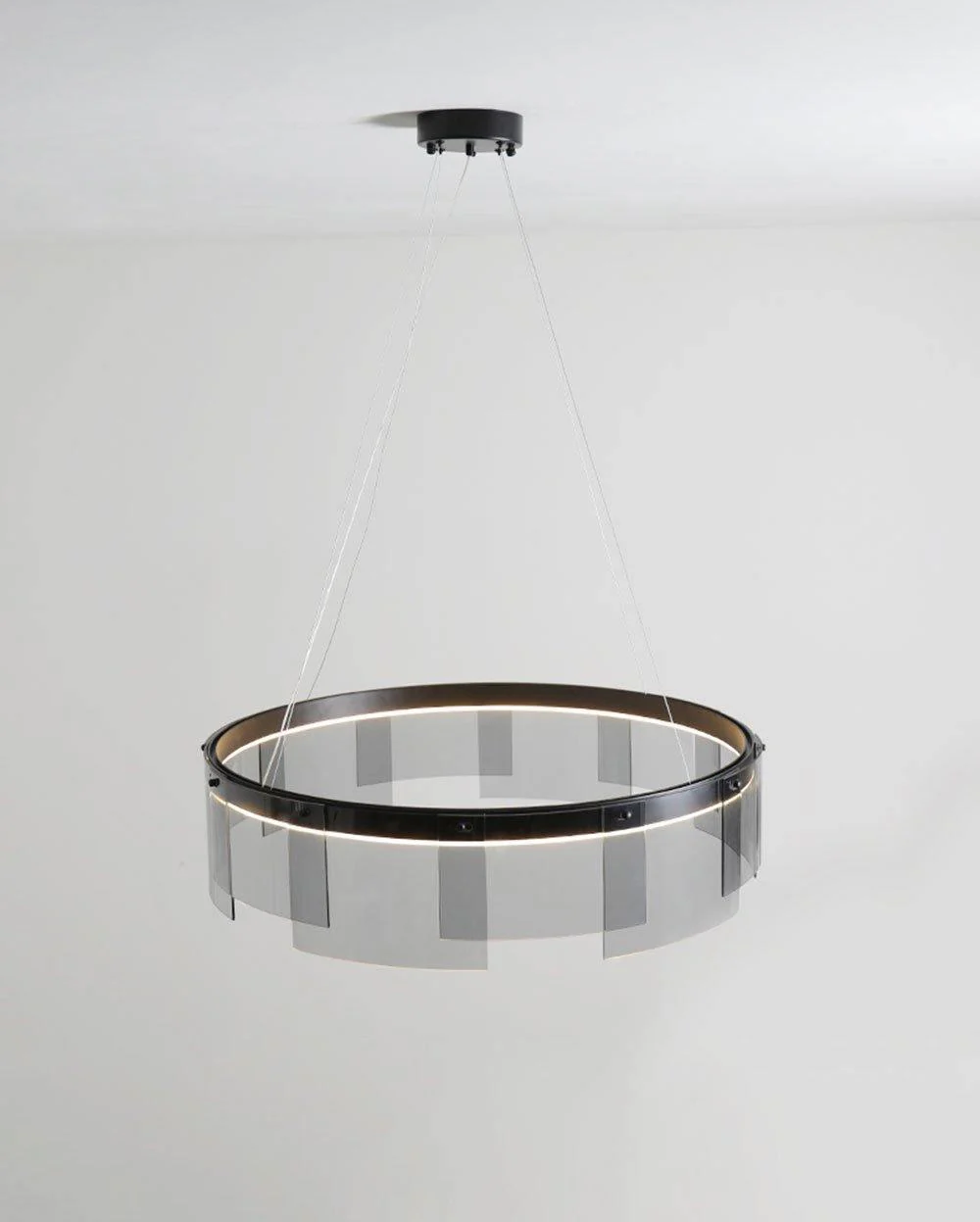 Люстра Stratos LED - ∅80см x 20см, черный, теплый свет