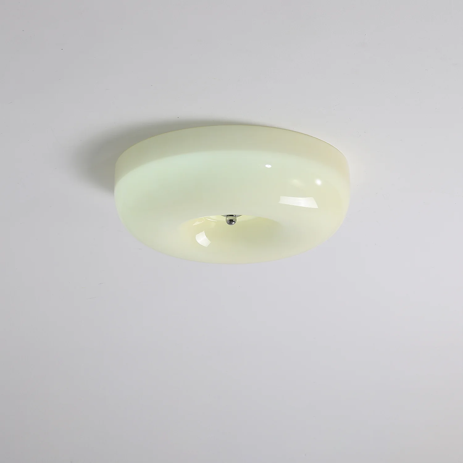 Потолочный светильник Swirl Glass - ∅46см x 10см, кофе, хром, теплый свет