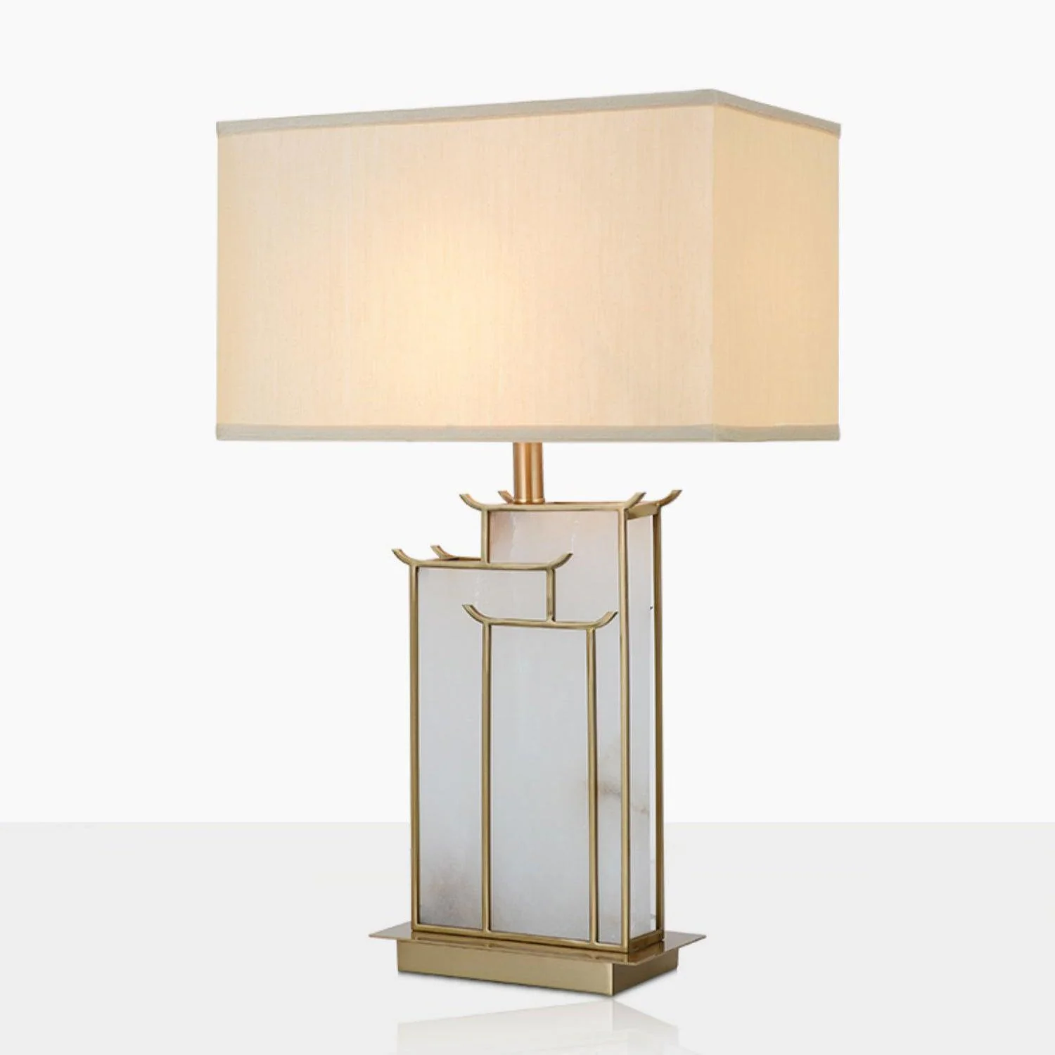 July Table Lamp - ∅ 15.7″ x H 26.7″ / Dia 40cm x H 68cm / Gold+White / AU plug