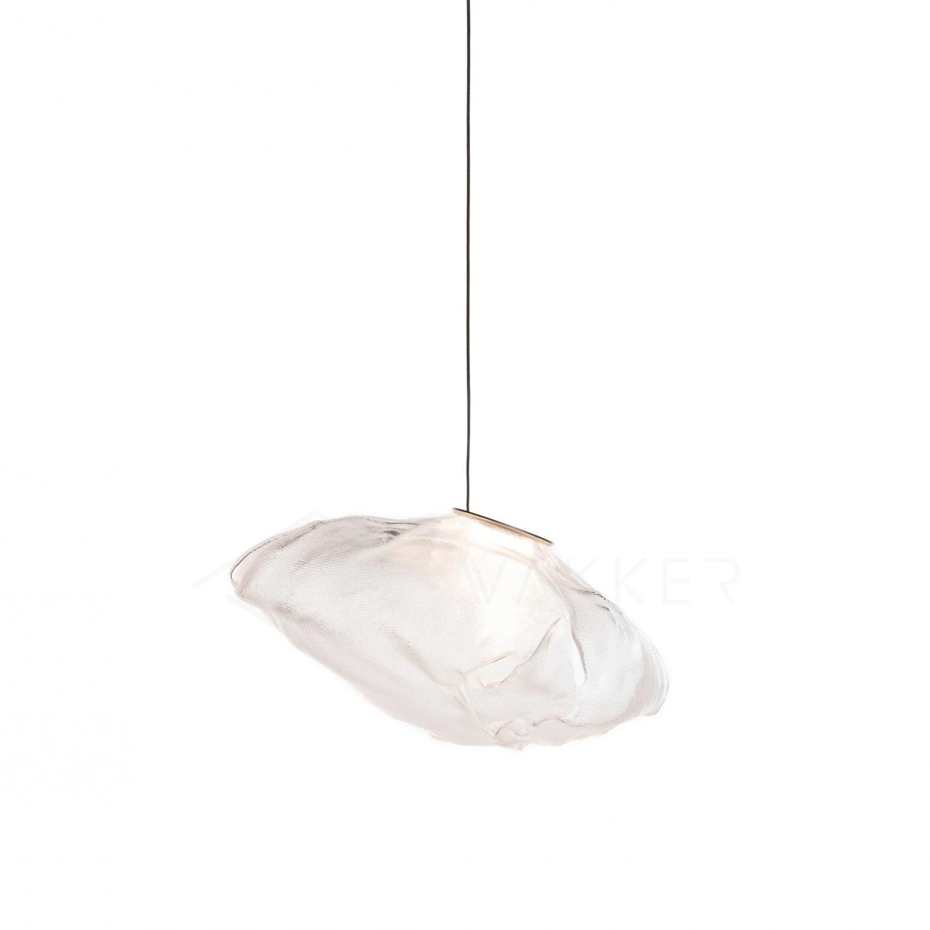 Подвесной светильник Blown Glass Mesh - 20 подвесов, круглое крепление, ∅20см, белый, стекло