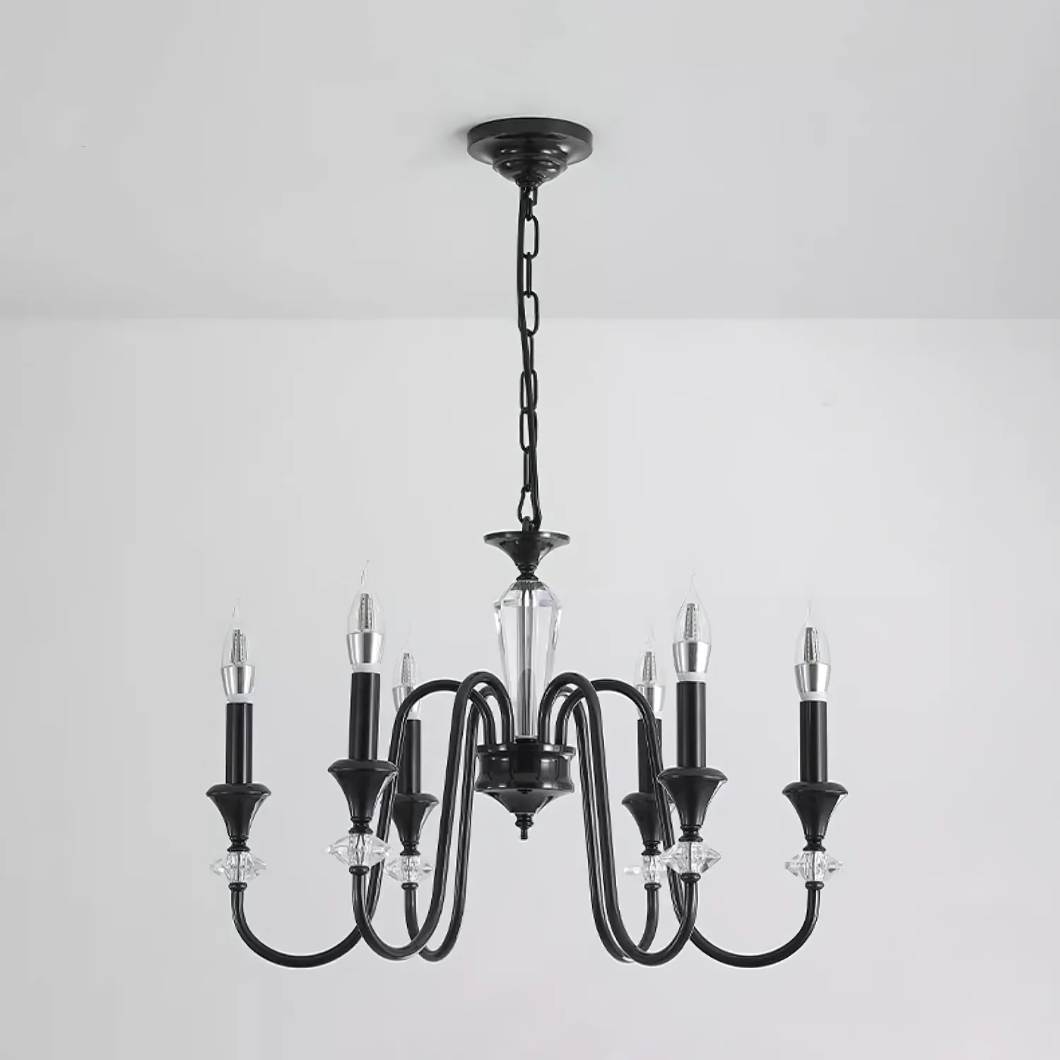 Люстра Noir Candelabra - 3 плафона ∅52см x 45см, черный, прозрачный