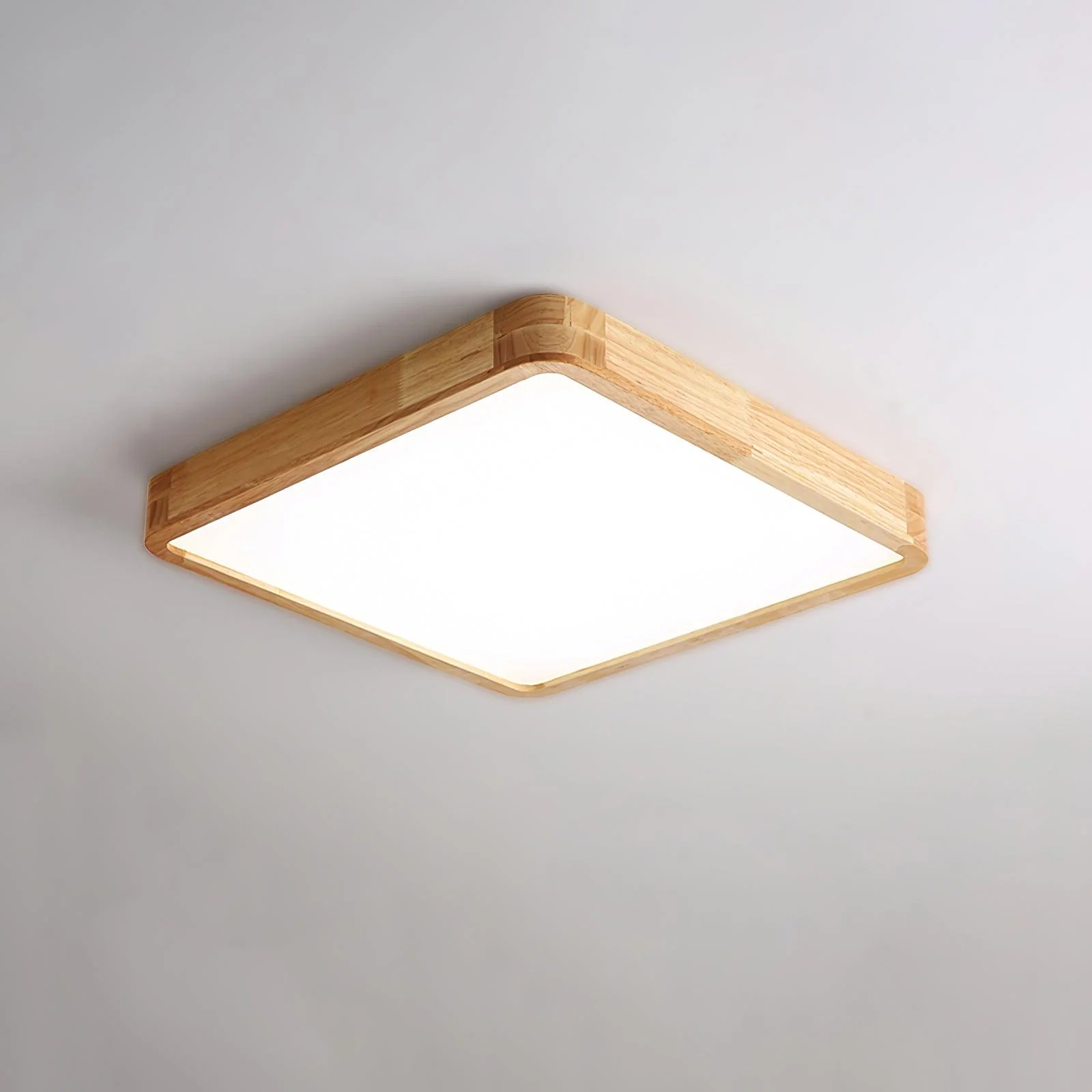 Потолочный светильник Wooden Geometric - ∅40см x 7см, дерево, теплый свет