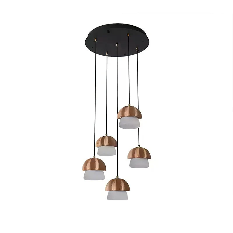 Люстра Mushroom Cluster - 1 плафон ∅12см x 13см, орех, теплый свет