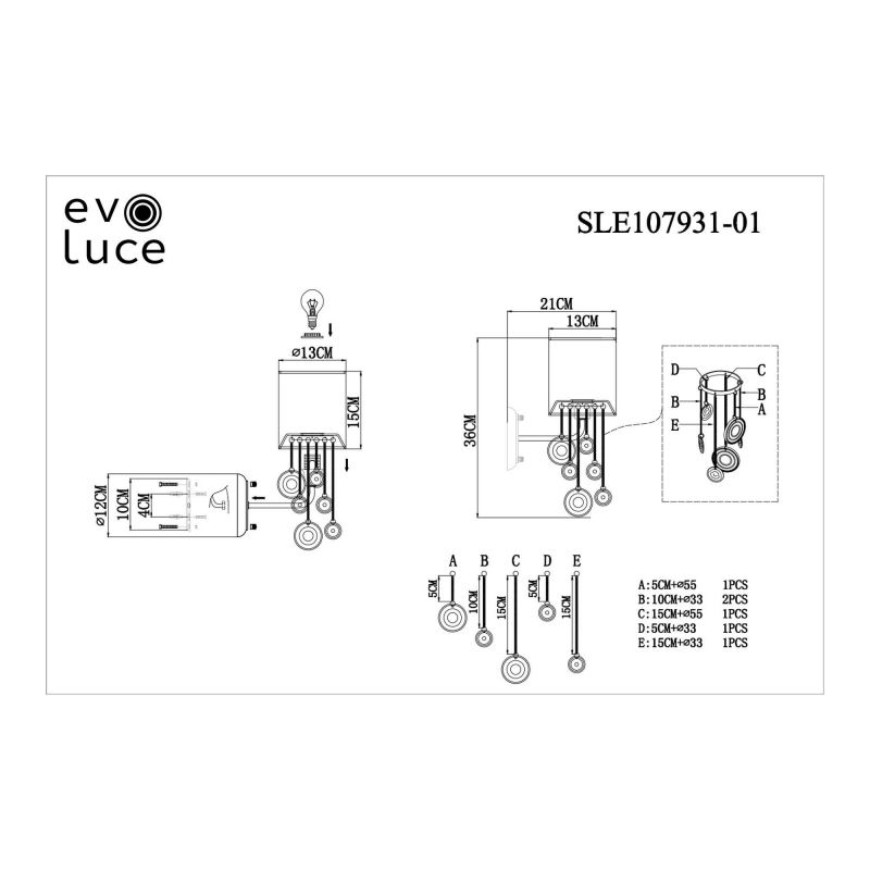Бра Evoluce SEVILLA SLE107931-01
