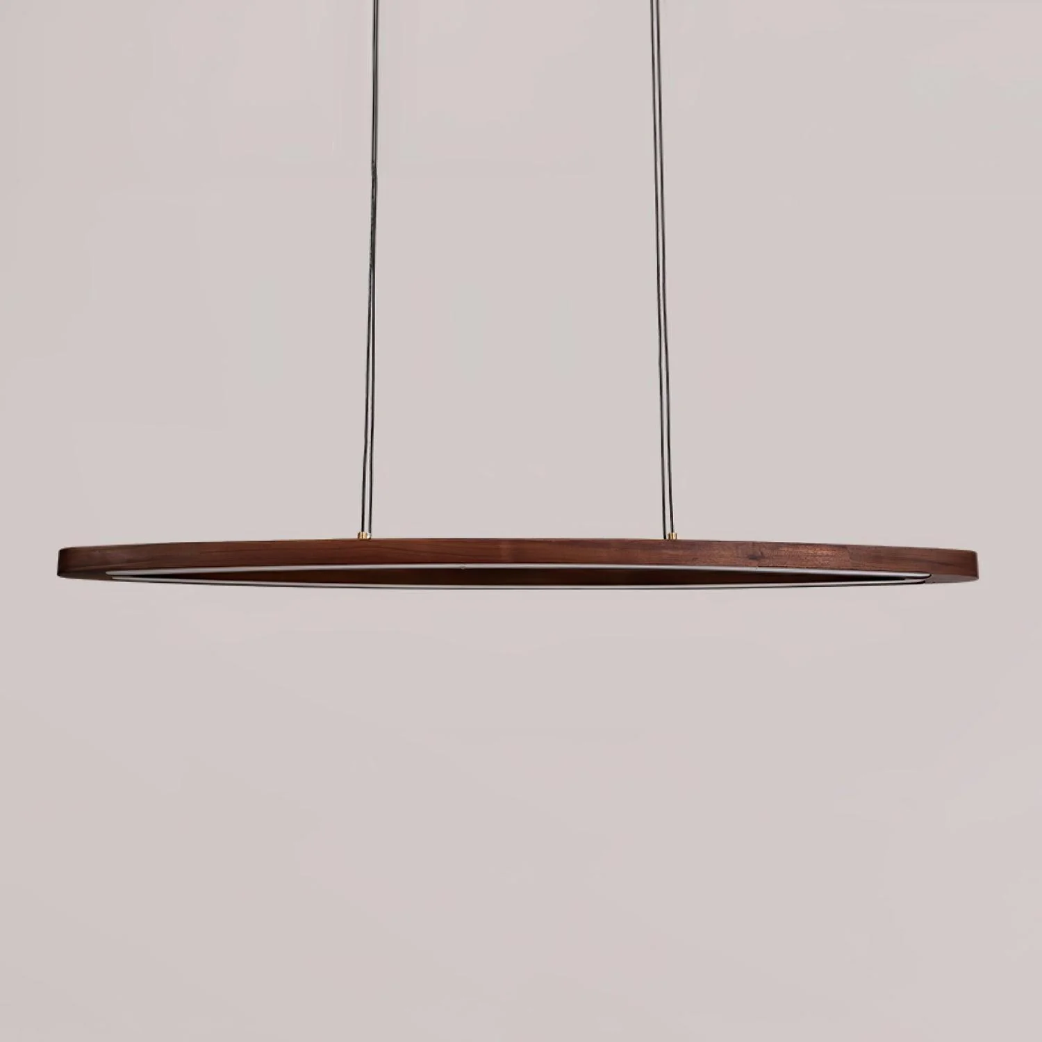 Подвесной светильник Walnut Arc Linear - 90см x 15см x 150см, орех, теплый свет