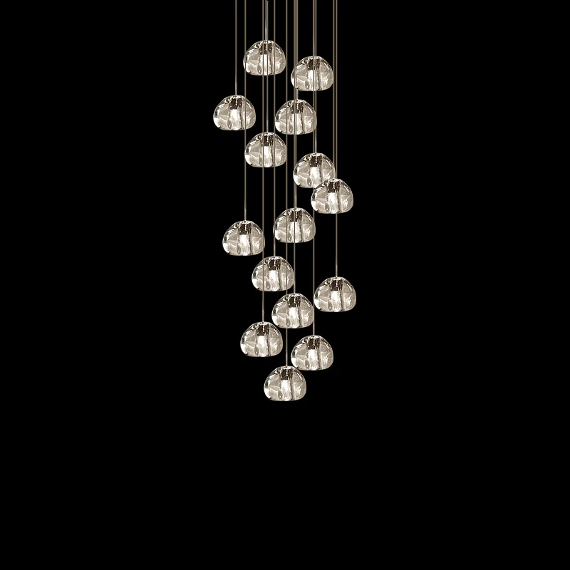 Подвесной светильник Cherry Crystal - 7 подвесов ∅35см x 150см, прозрачный