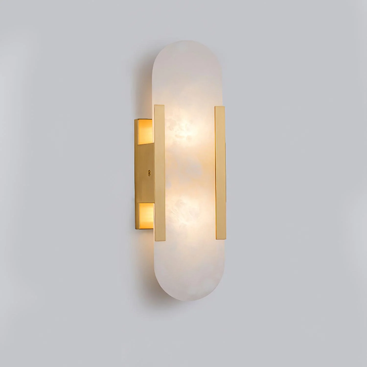 Melange Elongated Alabaster Wall Lamp - Dia 10cm x H 35cm Set of 2 / Black