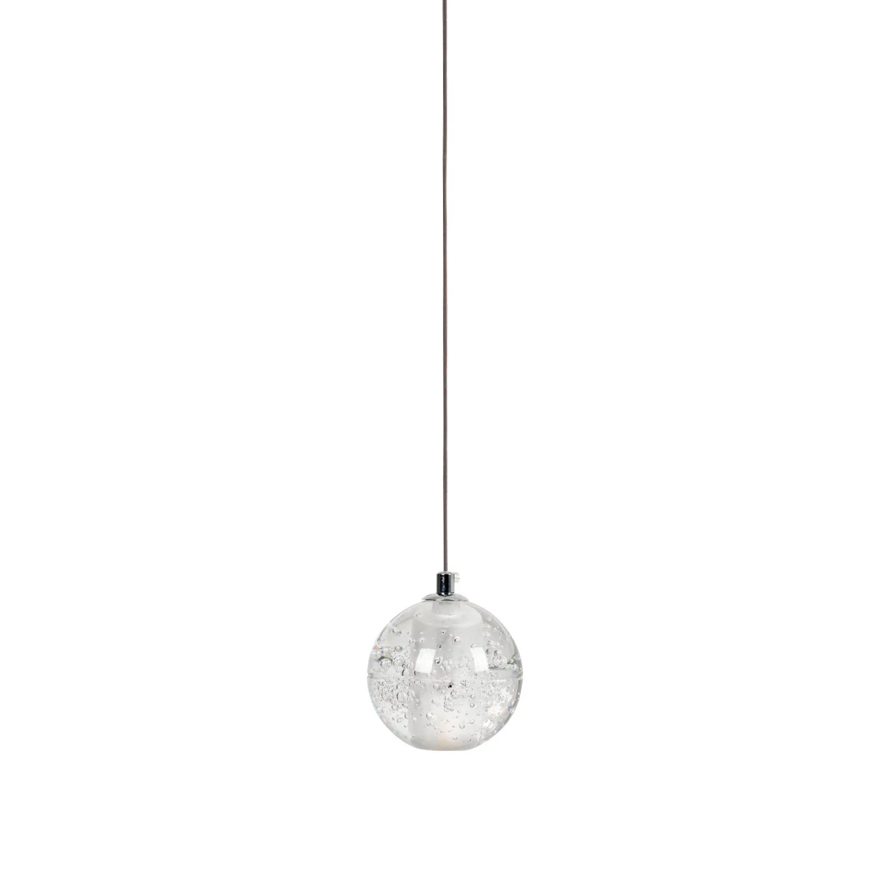 Подвесной светильник Crystal Bubbles Balls - круглое крепление, 9 подвесов ∅40см x 200см, хром, прозрачный