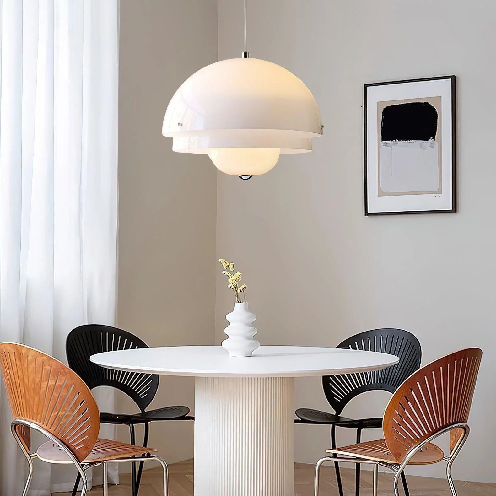 Подвесной светильник Milk White Layer - ∅40см x 29см, белый