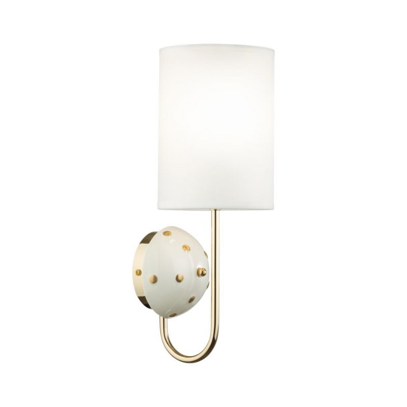 Бра Odeon Light MODERN ODL_EX24 43 POLLEN золотой/молочный/белый/металл/керамика/ткань E14 1*40W  5423/1W