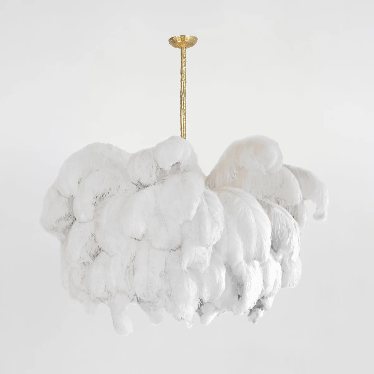 Люстра Ostrich Feather - ∅110см x 90см, серебро, белый