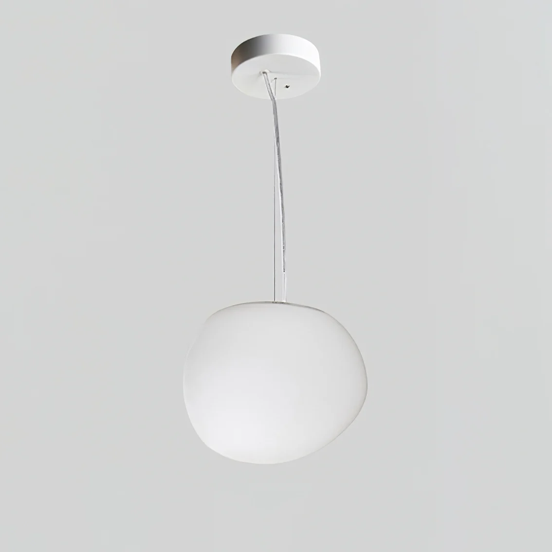 Подвесной светильник Gregg Stone Shape Glass - ∅23см x 16см, белый, теплый свет