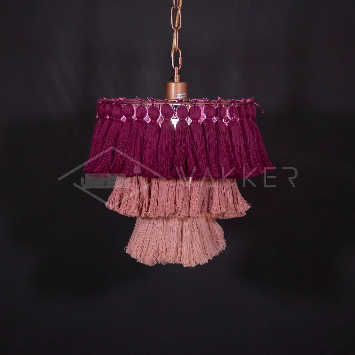 Люстра Fela Tassel - ∅51см x 35см, розовый