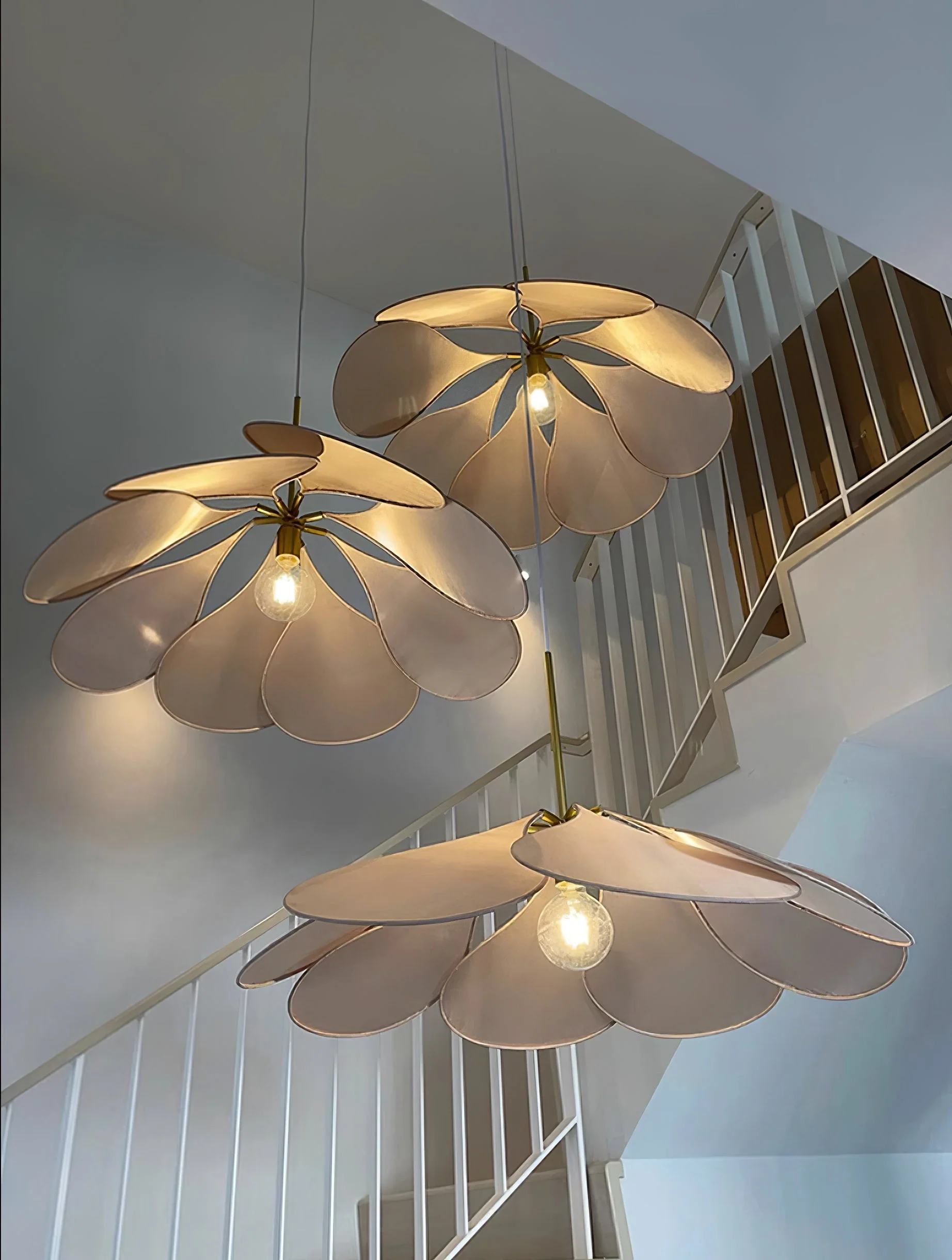 Подвесной светильник Precieuse Petals - ∅80см x 30см, винный красный, золотой, модель 11