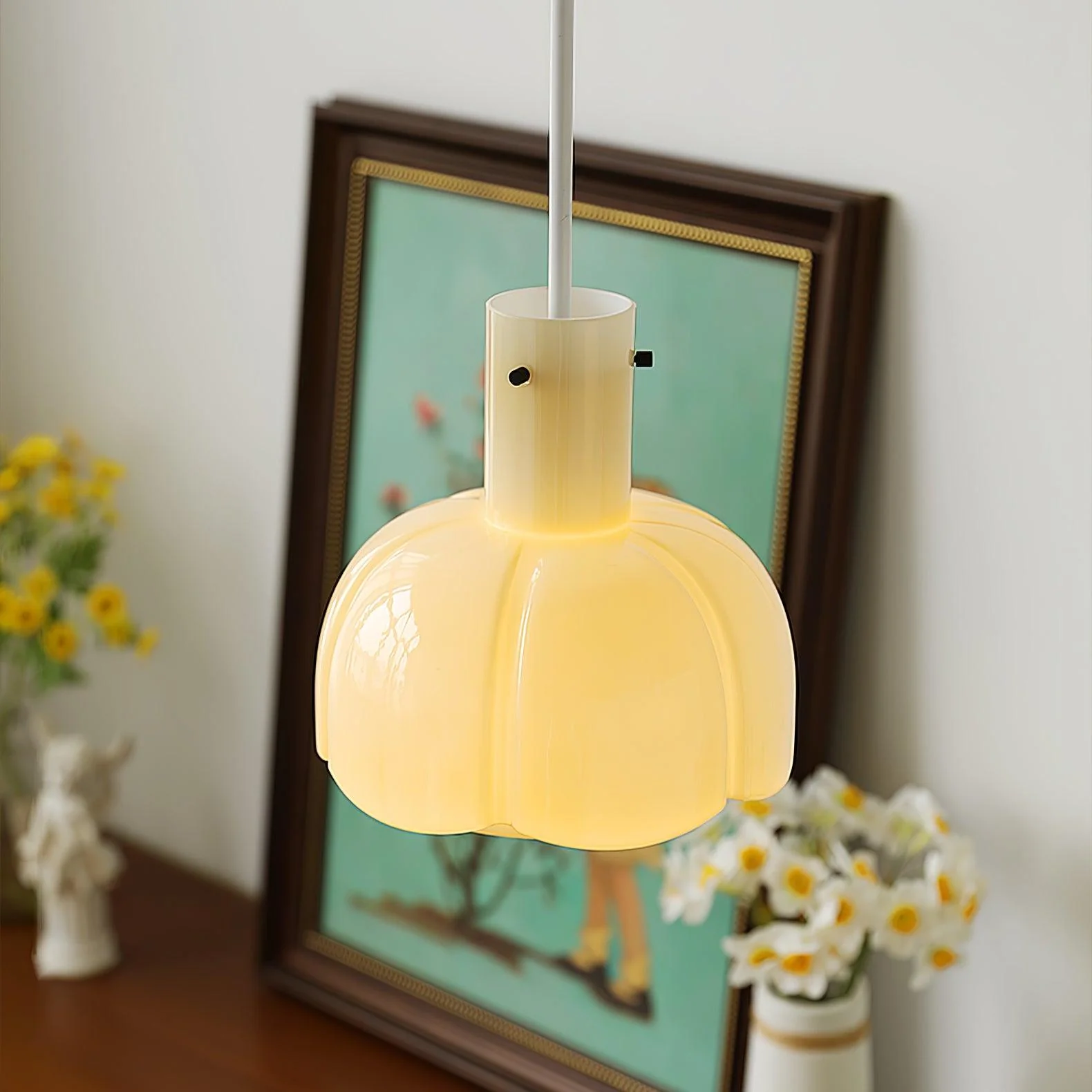 Подвесной светильник Lumina Petal Glass - ∅26см x 40см, коричневый