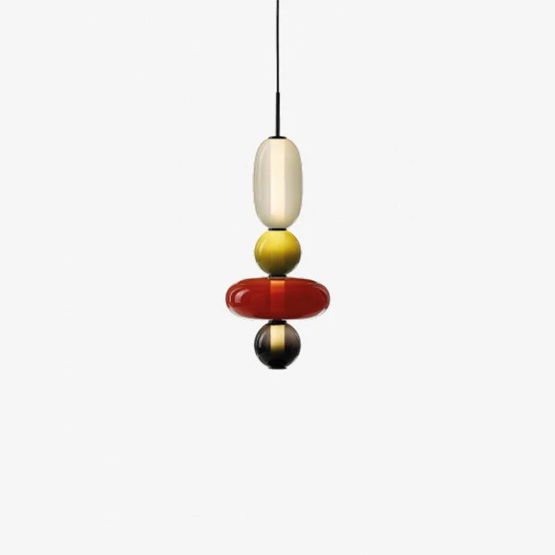 Подвесной светильник Candied Glass - модель B, ∅16см x 55см, зеленый, теплый свет, диммер