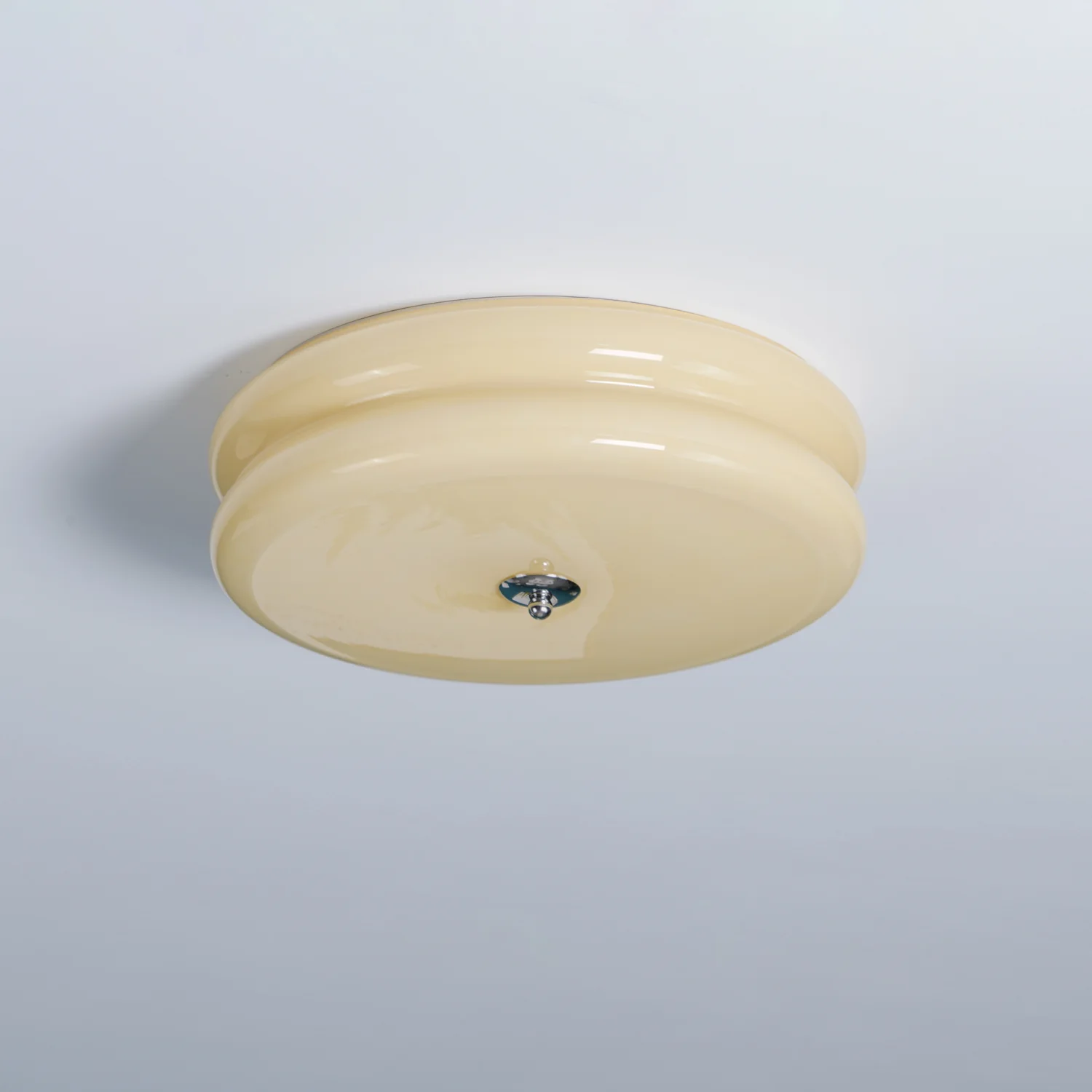 Потолочный светильник Art Deco Vintage - ∅40см x 13см, золотой, бежевый, диммер, теплый свет
