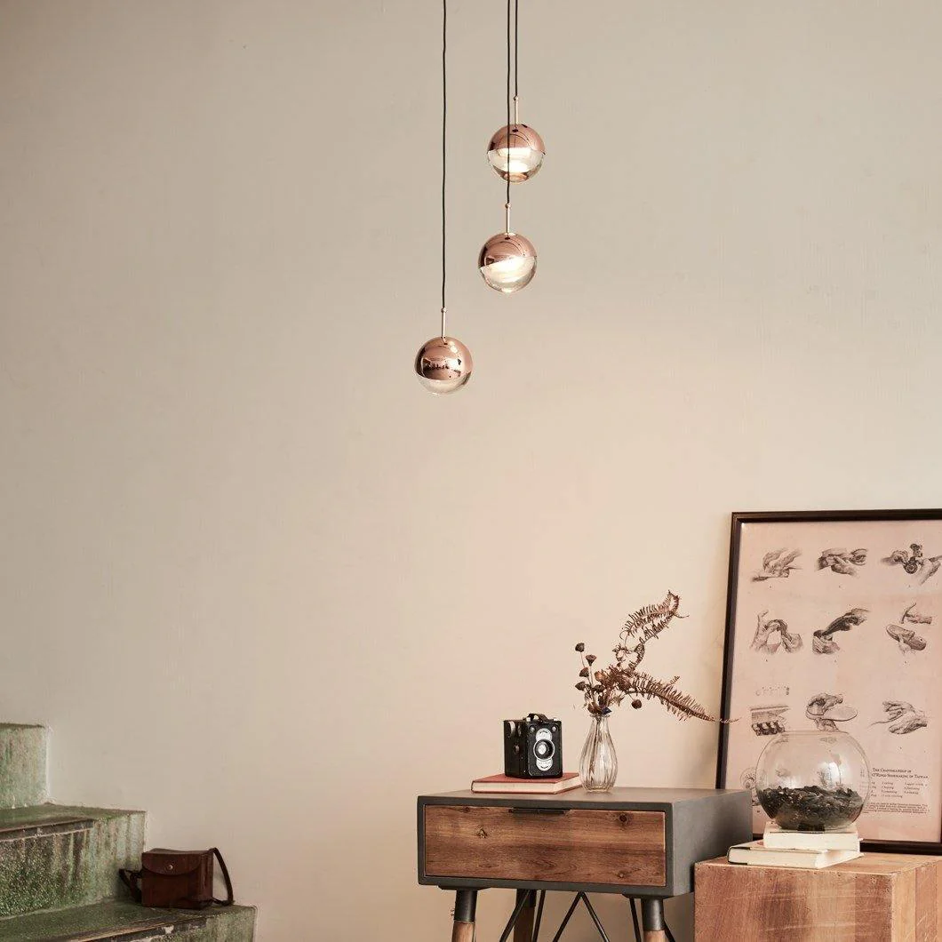 Подвесной светильник Restaurant Art LED - 5 плафонов ∅70см x 200см, розовое золото, теплый свет