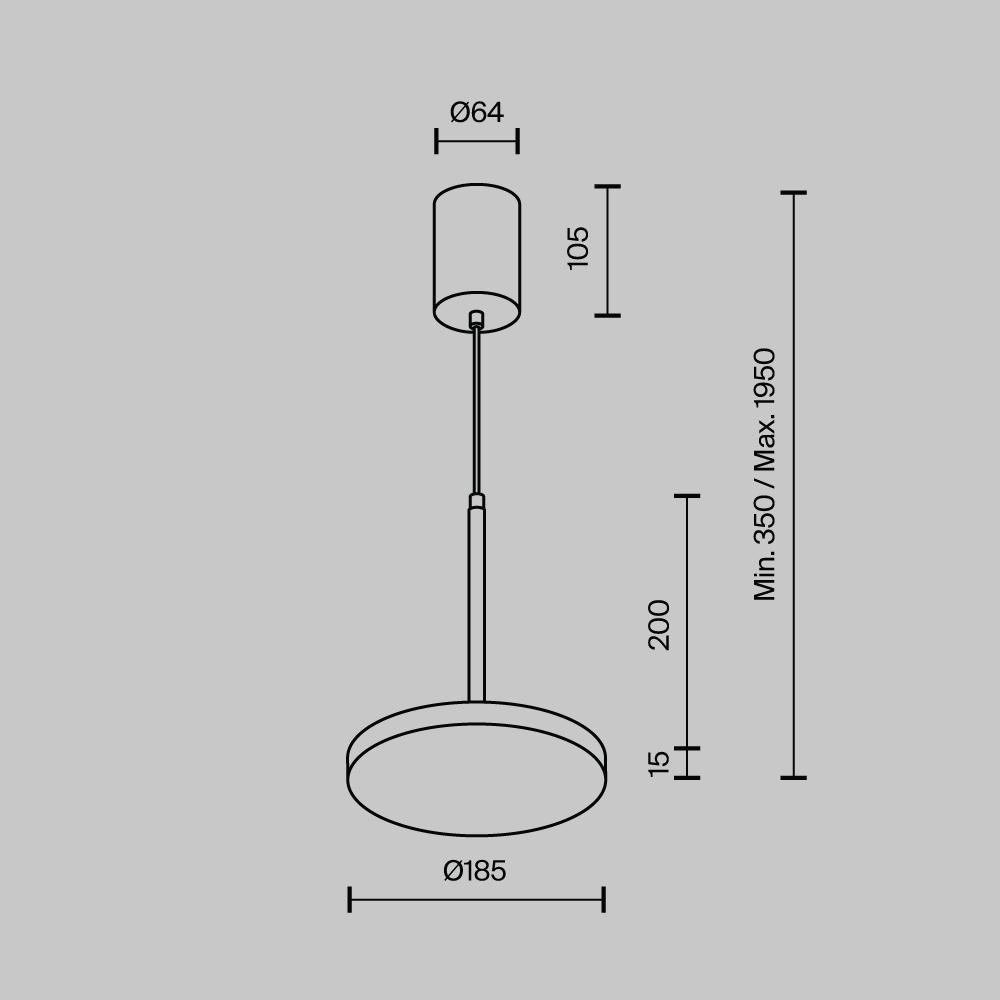 Подвесной светильник Maytoni Plato 220-240V 12W IP20 3000-4000K P076PL-L12W3K-BS