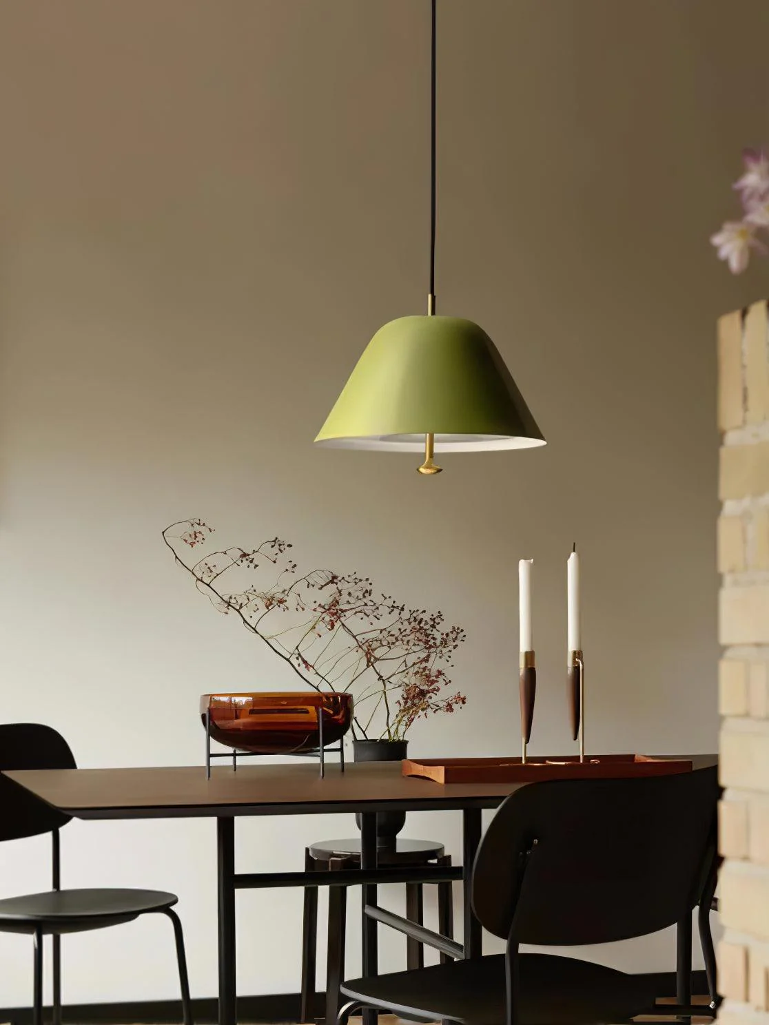 Подвесной светильник Minimalist - ∅28см x 150см, белый, черный
