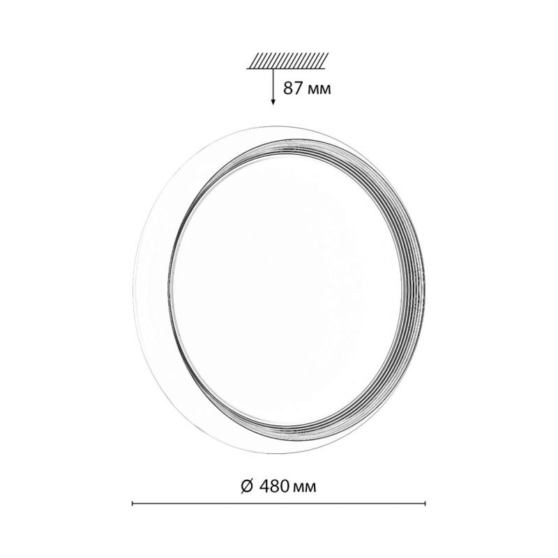 Светильник Sonex PALE SN пластик/черный/золотой LED 70Вт 3000-6000К D480 IP43 пульт ДУ TOFIQ BLACK 7651/EL