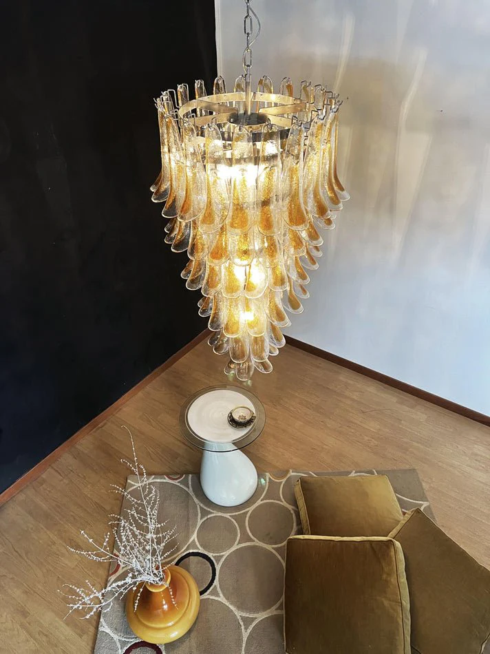 Люстра Marigold Murano - ∅64см x 120см, янтарь, никель