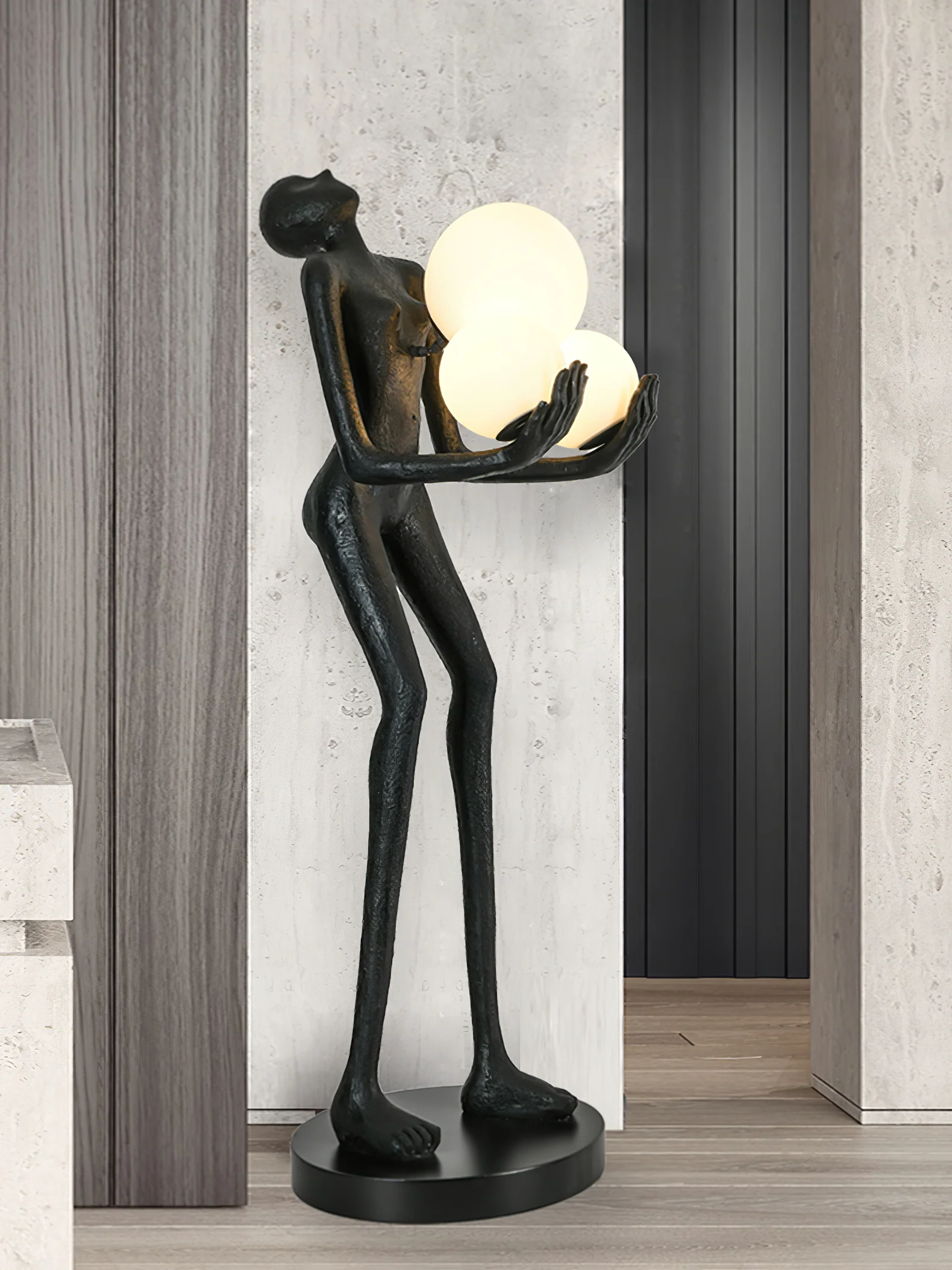 Торшер Moonlit Guardian - ∅45см x 120см, черный, синий