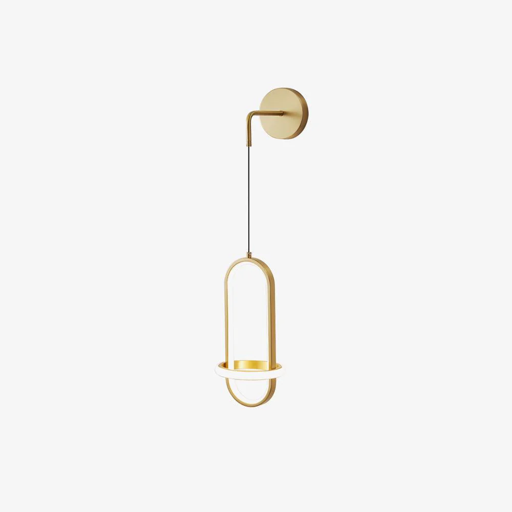 Oval Brass Wall Light - W 7.1″ x H 13.8″ Set of 2 / Brass / Three-color changing light