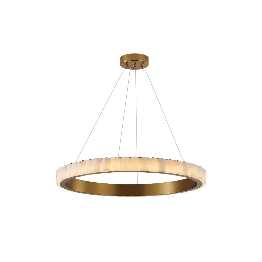 Люстра Alabaster Avalon Halo - ∅60см x 8см, черный, теплый свет